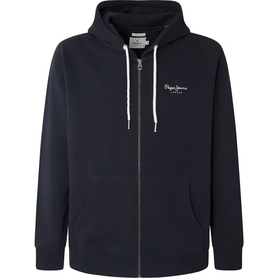 Pepe Jeans Edward Zip felpa uomo nera cappuccio