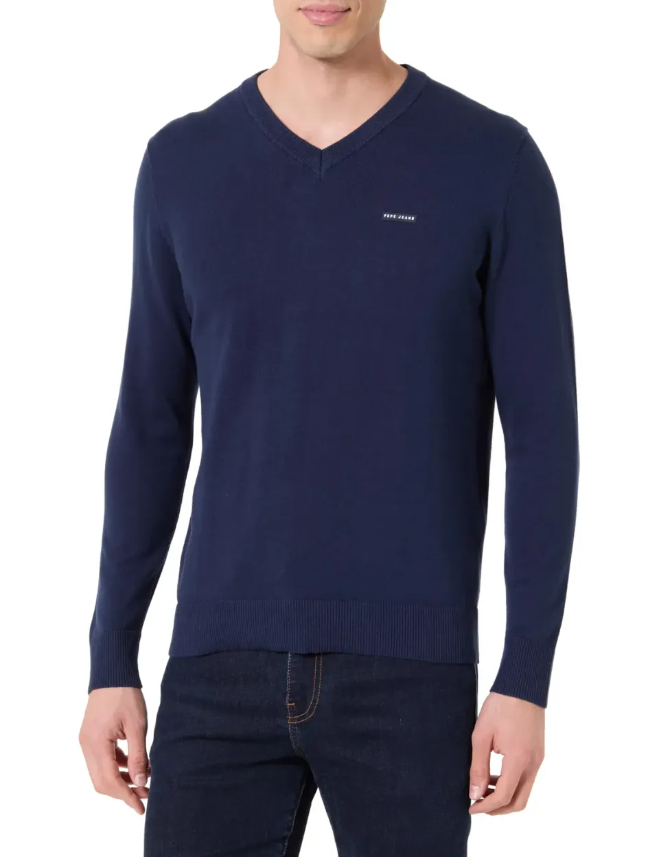 Pepe Jeans Basic V Sweater Maglione Uomo L Blu Cotone