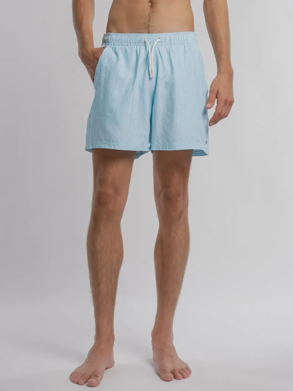 Teddy Smith S-Pablo costume mare blu laguna a righe