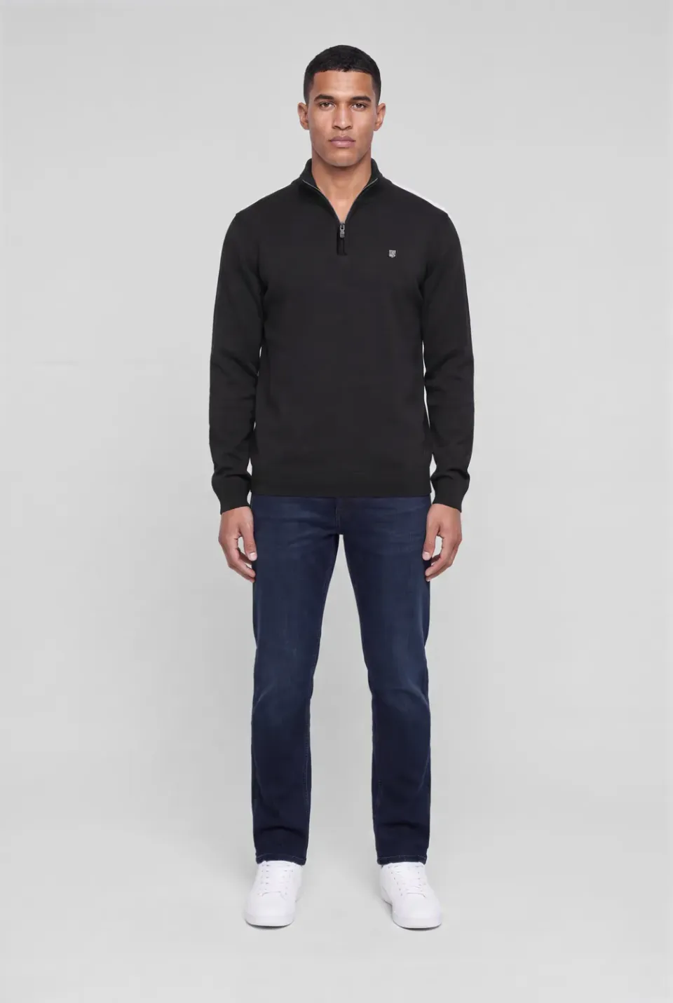 Teddy Smith P-Marty 2 maglione uomo carbone mezza zip