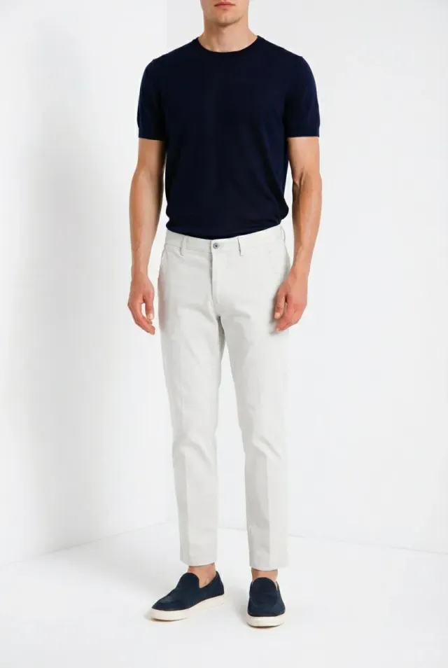 Mason's Torino Flex Chino Uomo Slim Grigio Chiaro Elastic