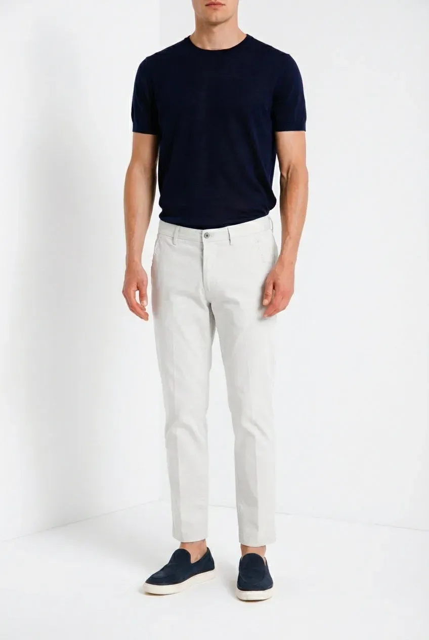 Mason's Torino Flex Chino Uomo Slim Grigio Chiaro Elastic