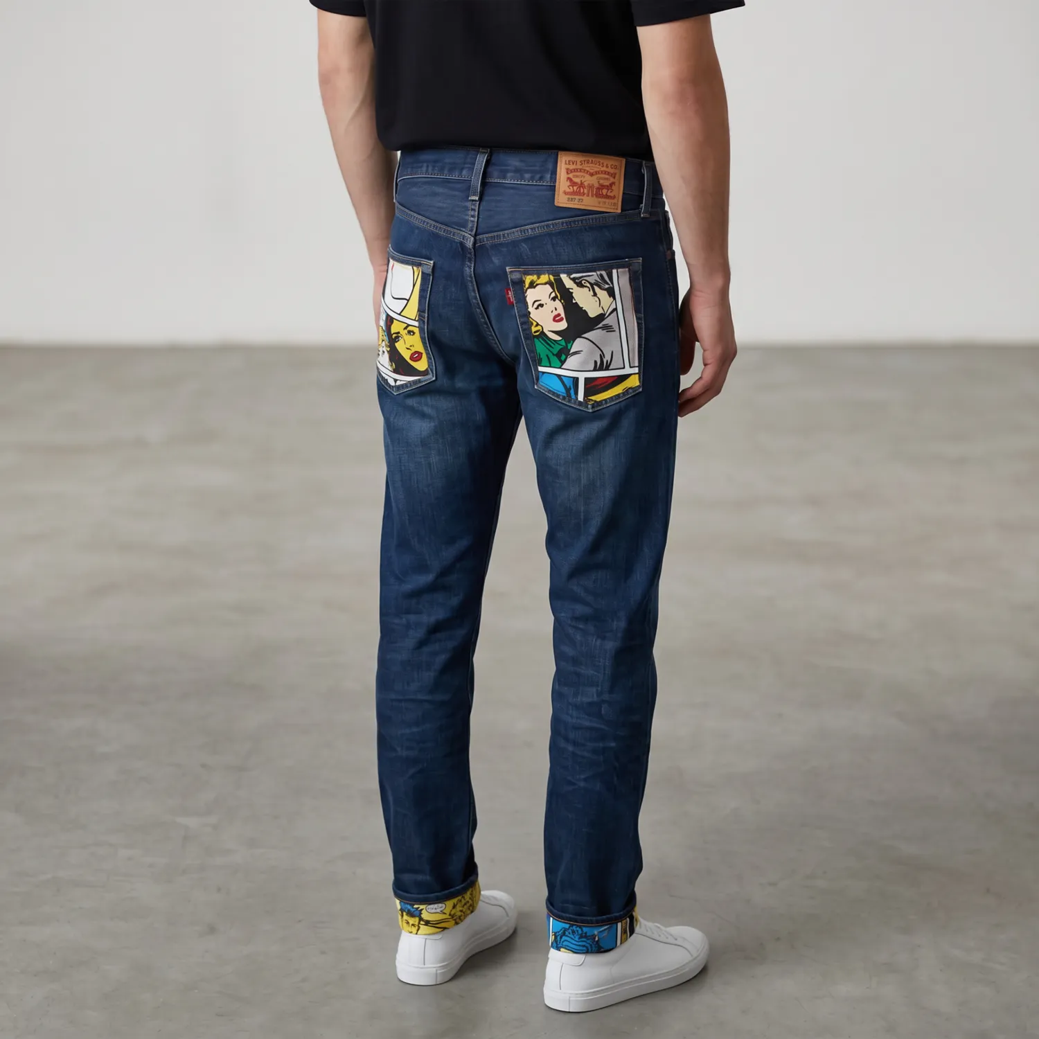 Never Say Never Fumetti Retro Anni 70 jeans Levi's vintage tessuto