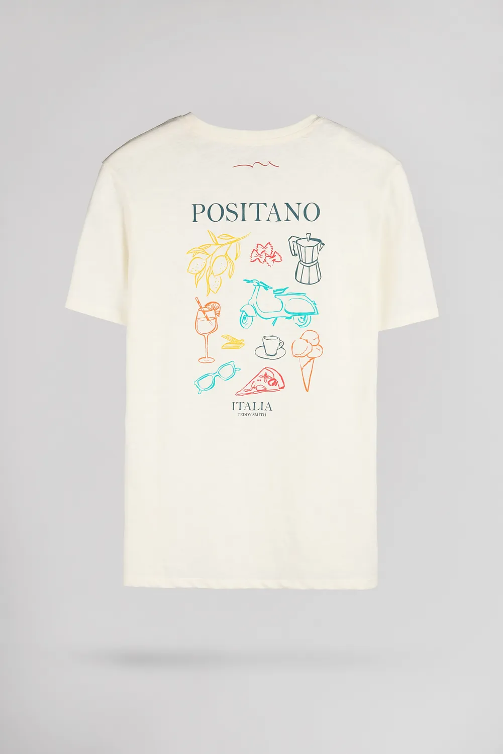 Teddy Smith T-Italio T-Shirt Uomo Bianca Stampa