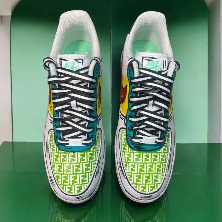 Never Say Never Fendi Cartoon Nike Air Force 1 dipinte