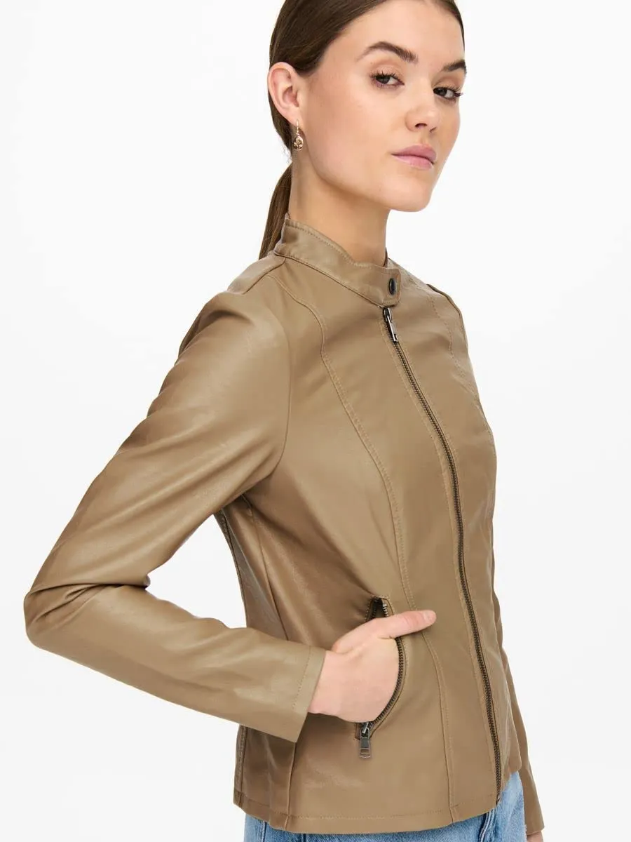ONLY Onlmelisa giacca donna ecopelle collo alla coreana