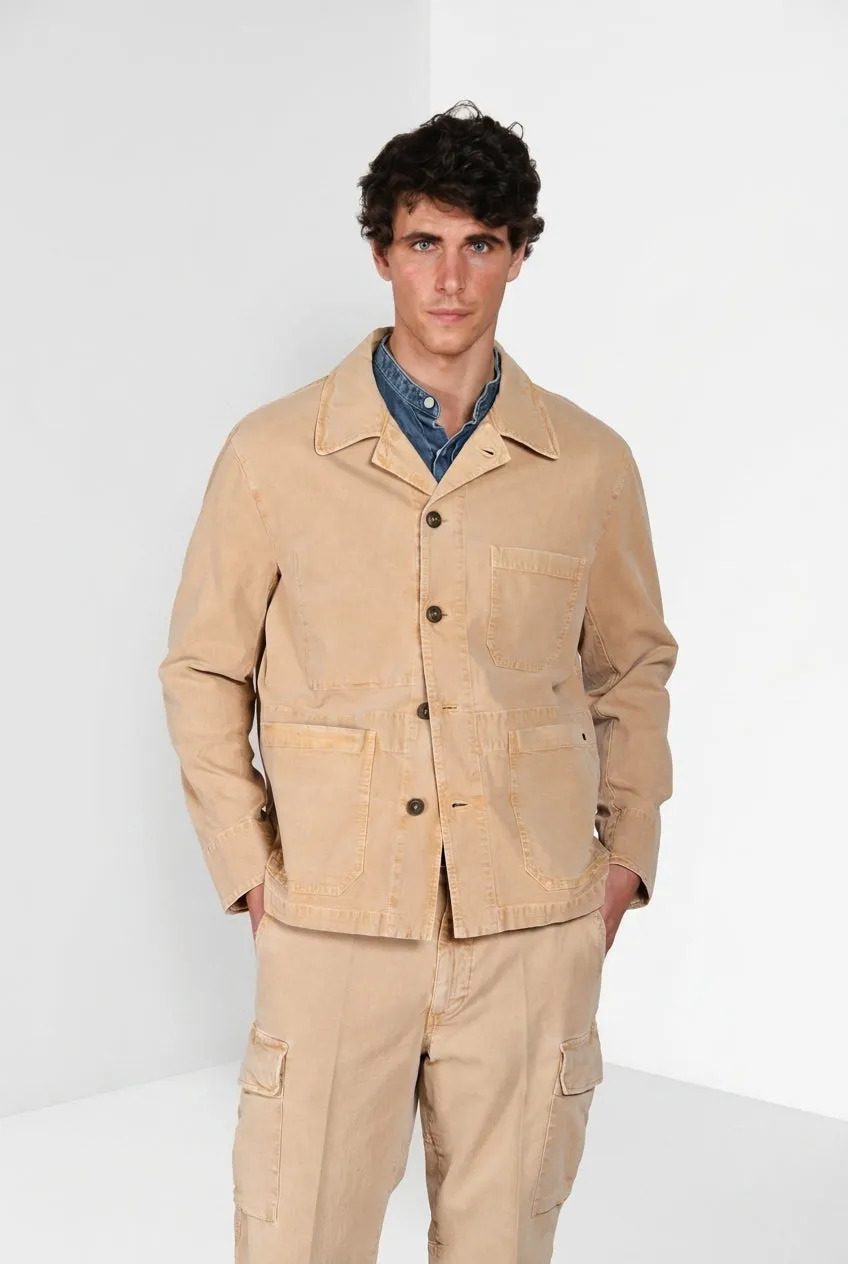 Mason's Detroit M74 overshirt uomo kaki cotone