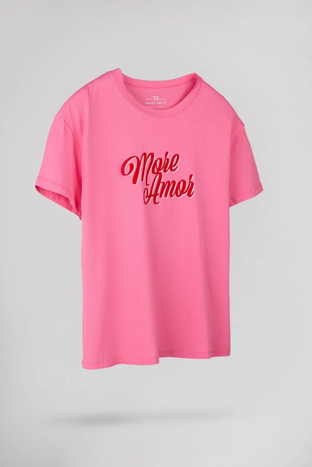 Teddy Smith T-Rose MC t-shirt oversize rosa bubble cotone