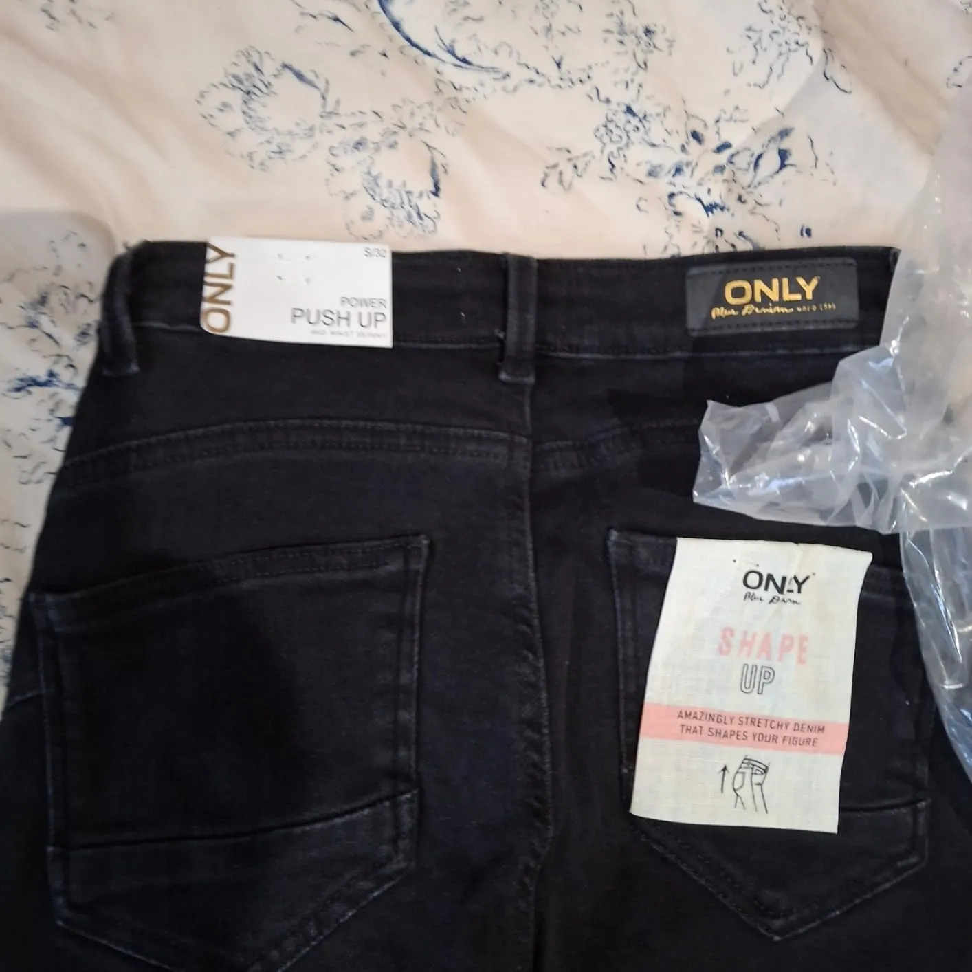 ONLY Onlpower Mid Push Up jeans donna L/32L nero
