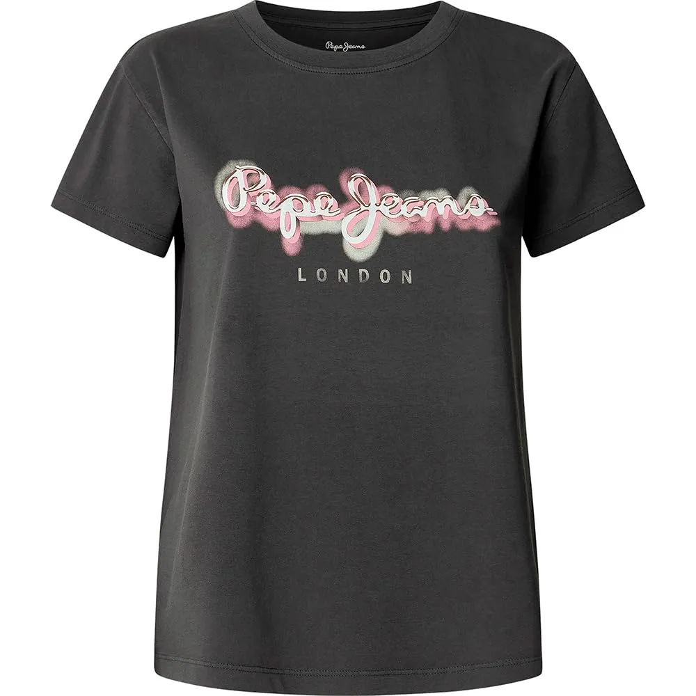 Pepe Jeans Becky T-Shirt Donna Beige Logo Cotone