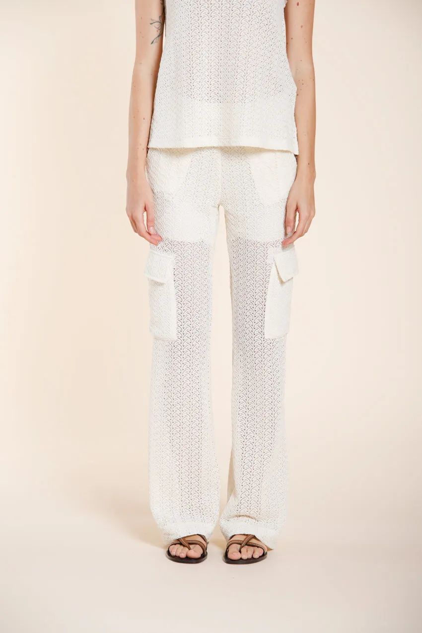 Mason's Easy Straight pantalone donna panna crochet straight