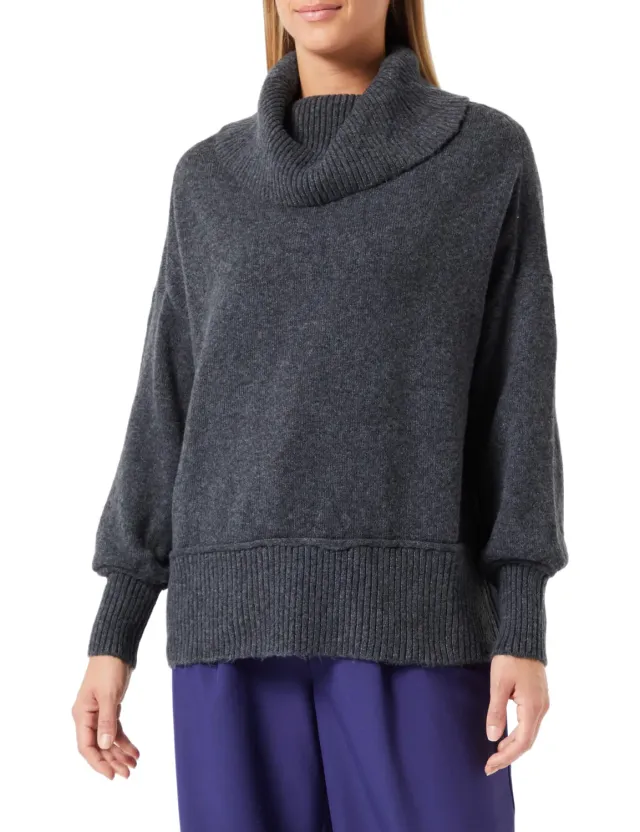 Only Onlhazel Maglione Donna Collo Alto Grigio L