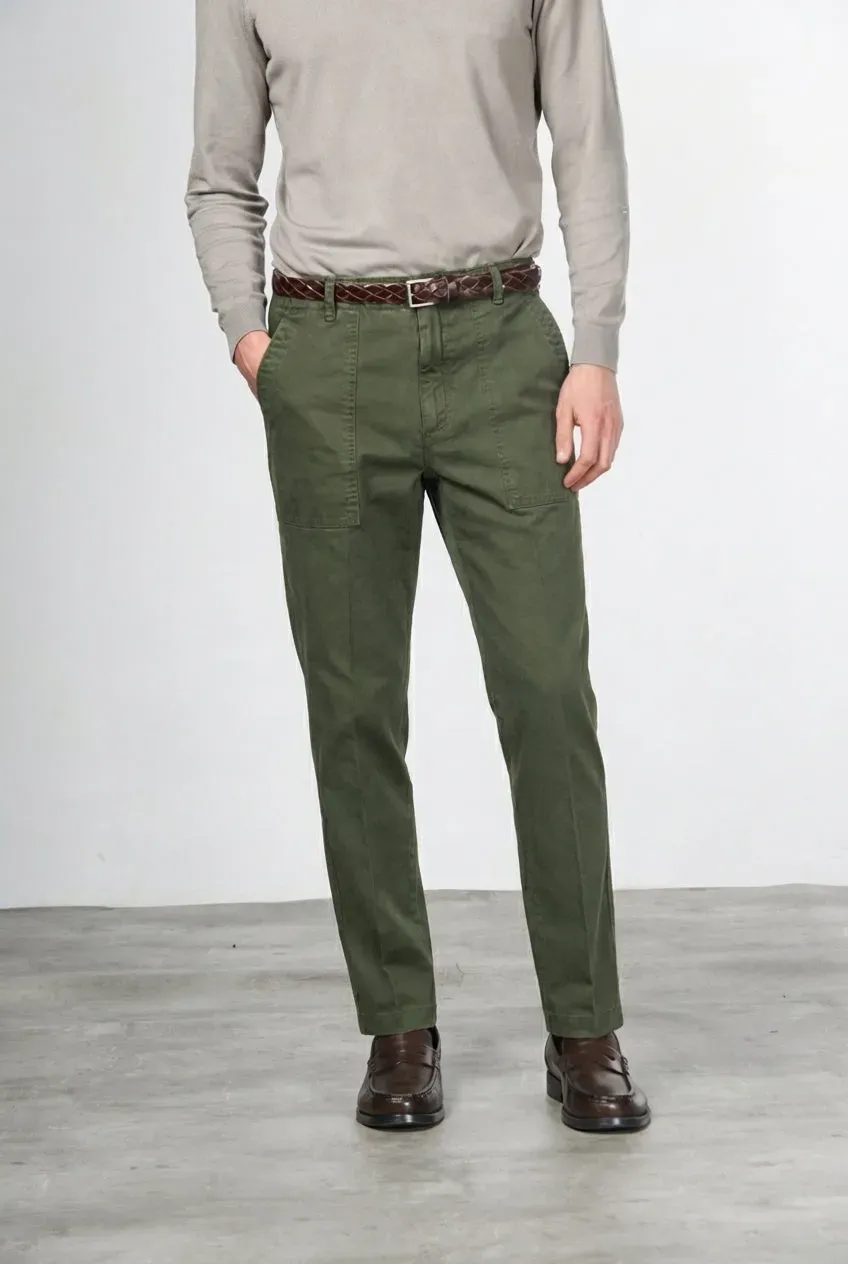 Mason's Prescott Chino Uomo Verde Scuro Relaxed Gabardina