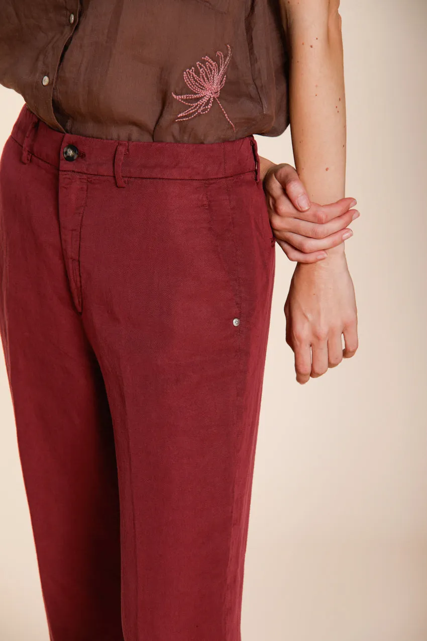 Mason's Linda Summer chino donna bordeaux lino