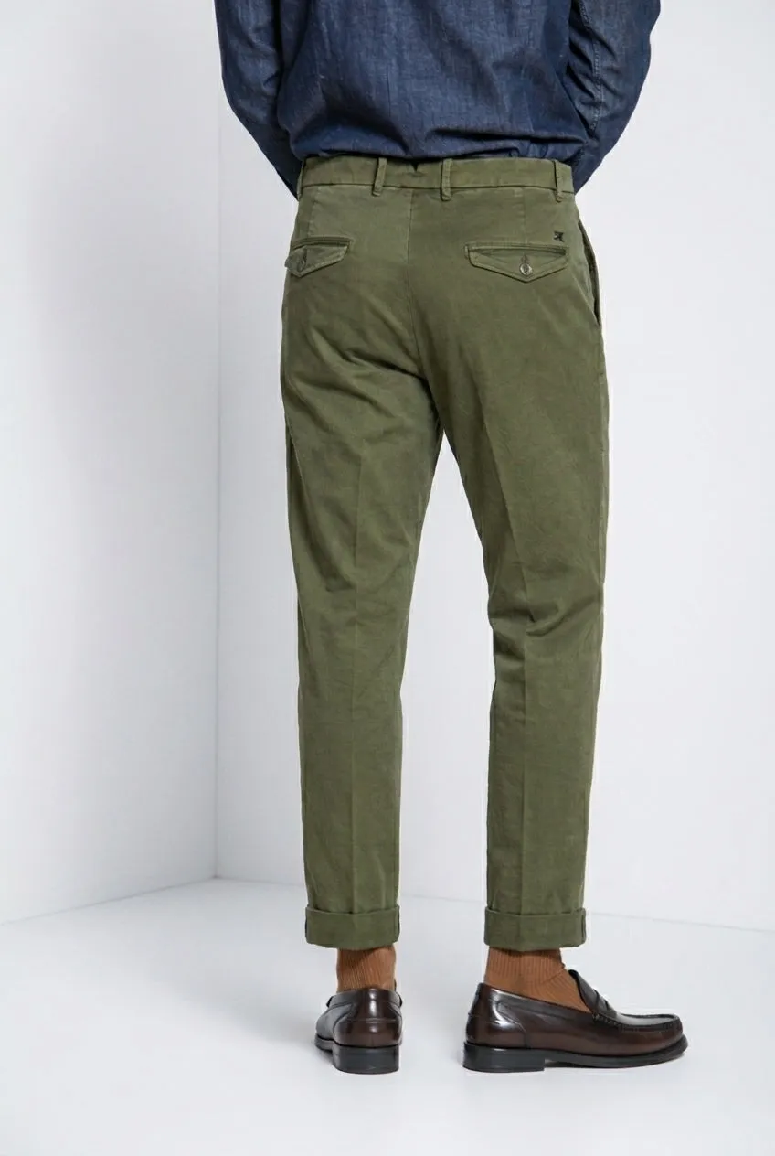Mason's Pinces pantalone chino oliva relaxed gabardina