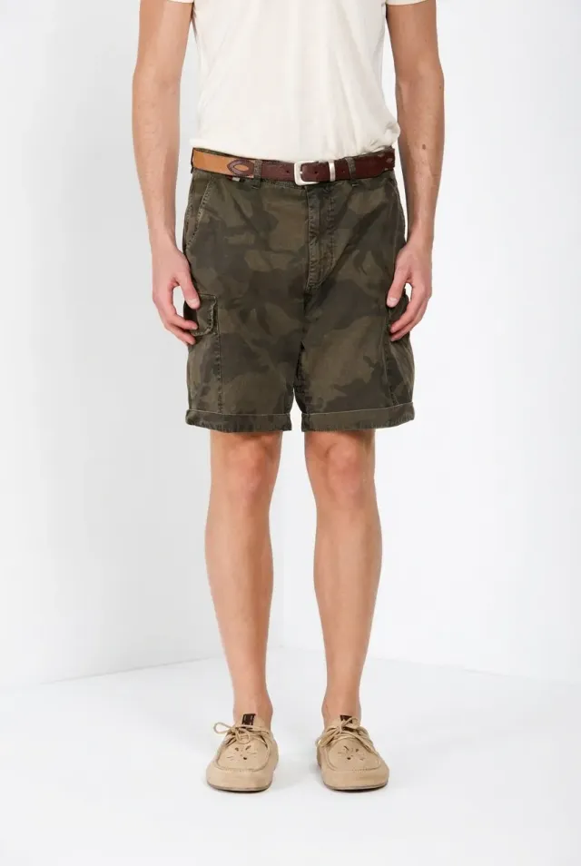 Mason's Chile M74 bermuda cargo camouflage verde
