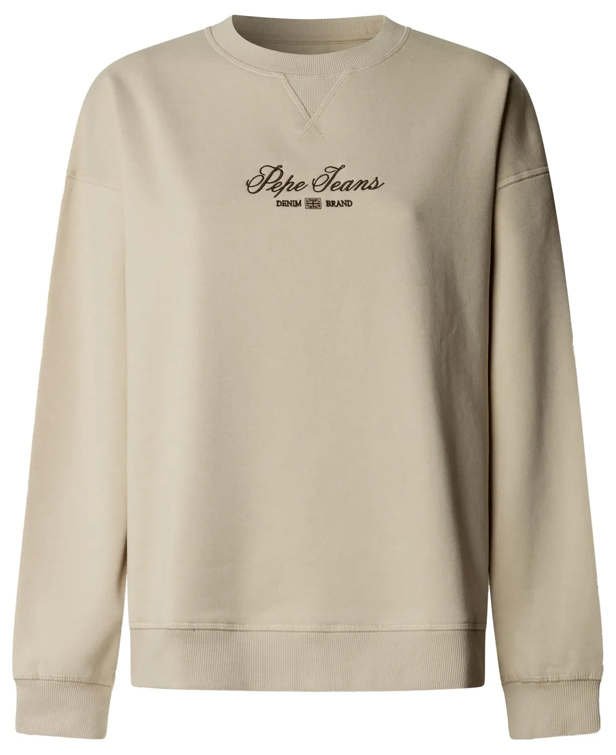 Pepe Jeans W New Flag Crew felpa donna marrone cotone