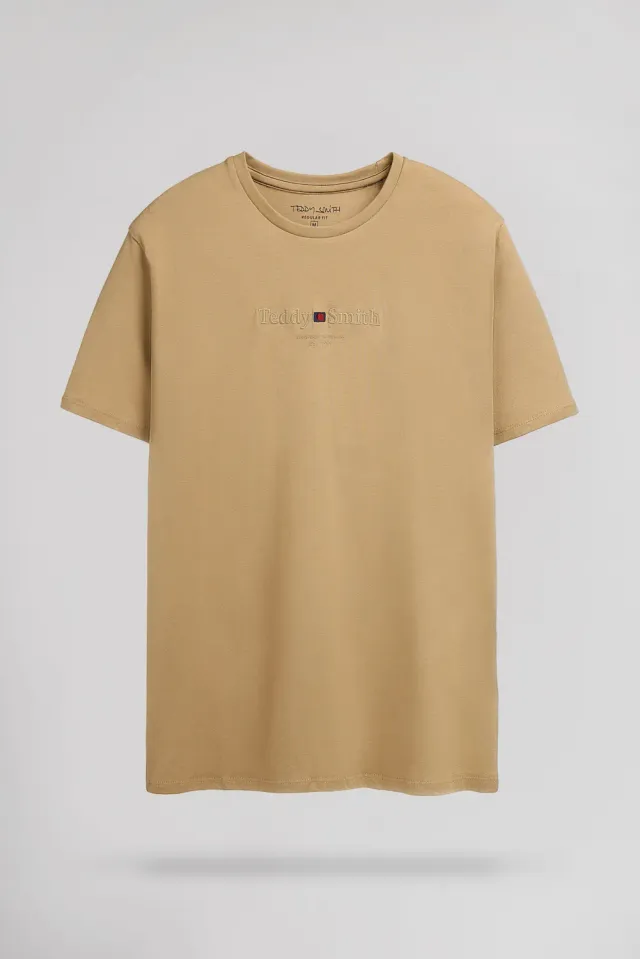 Teddy Smith T-Jim MC t-shirt uomo beige cotone