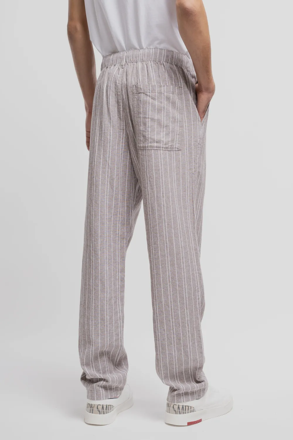Teddy Smith P-Darius Lin pantaloni lino rigati marrone