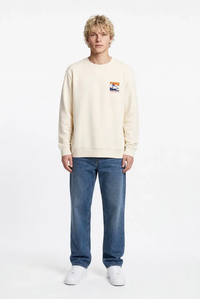 Teddy Smith S-Mountain RC felpa uomo cream girocollo