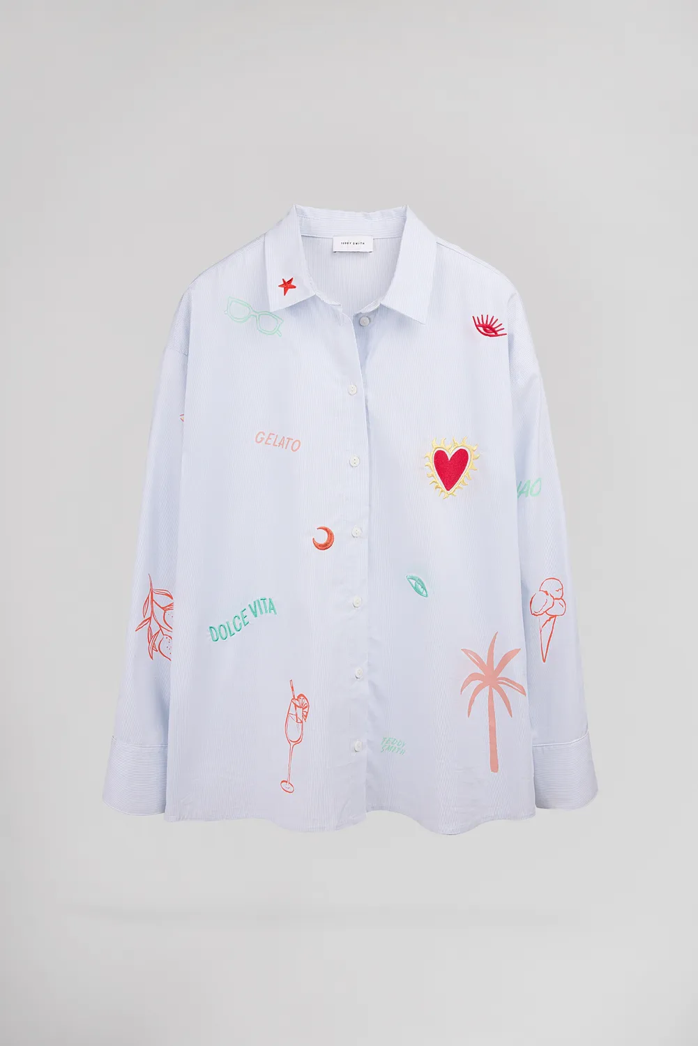 Teddy Smith C-Lyra camicia blu nuvoloso oversize