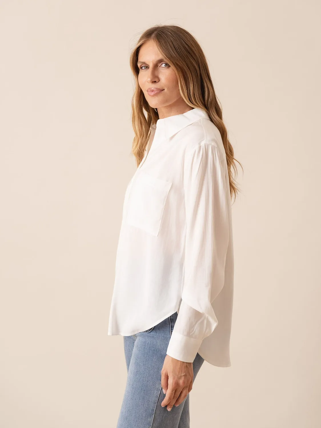 Oraije Orelis camicia bianca oversize cotone