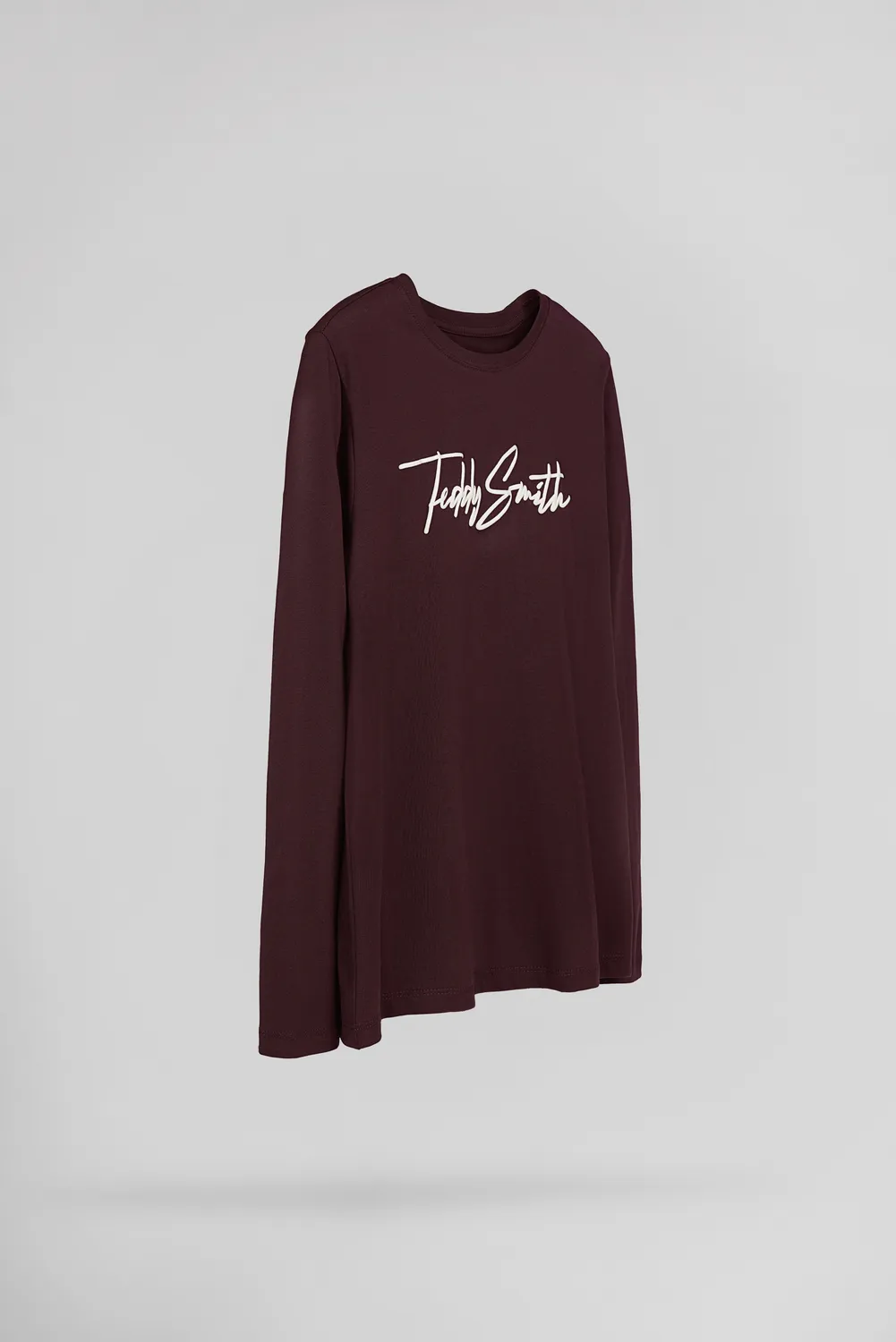 Teddy Smith T-Evan ML JR t-shirt maniche lunghe bordeaux cotone