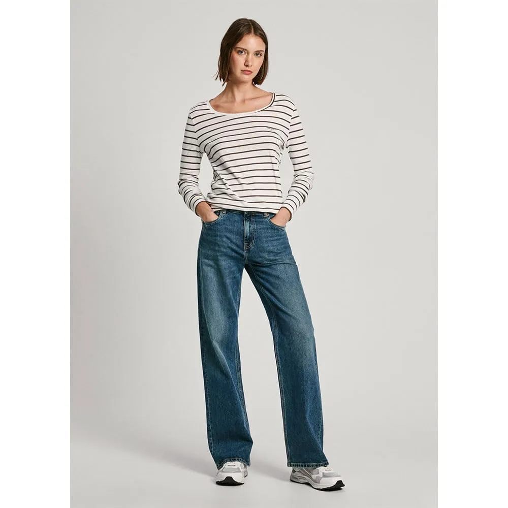 Pepe Jeans Finna T-Shirt Donna M Bianca a Righe