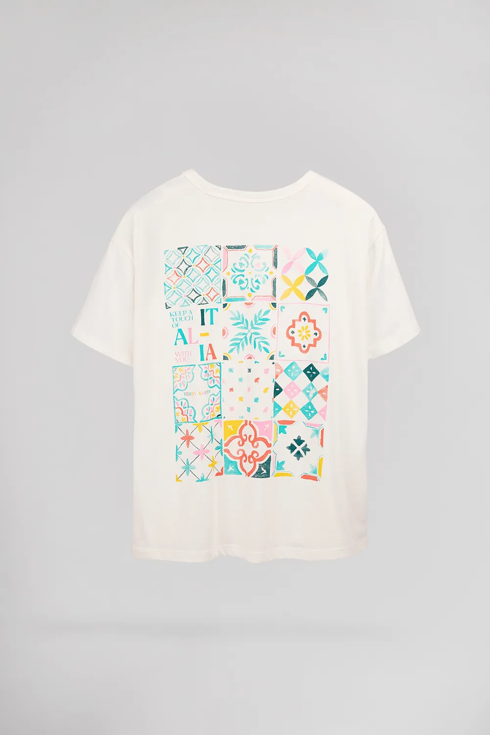 Teddy Smith T-Mosaique MC t-shirt oversize bianca donna
