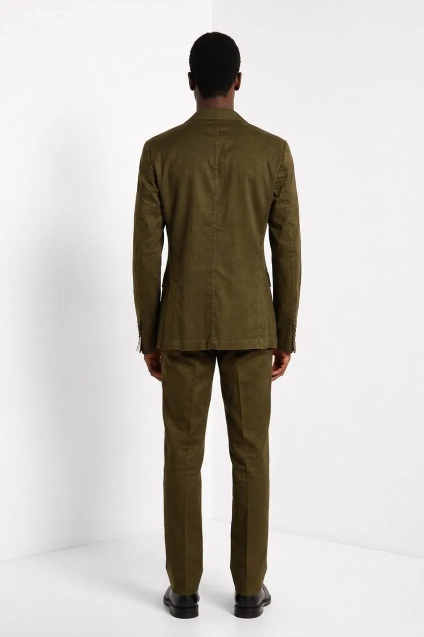 Mason's Da Vinci blazer verde bosco lino cotone