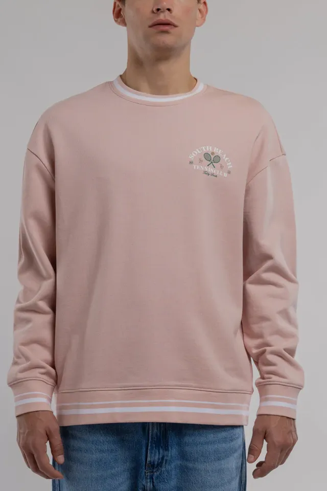Teddy Smith S-House RC Felpa girocollo Rose Pastel french terry