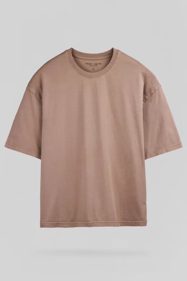 Teddy Smith T-Essential MC t-shirt uomo rose cendre oversize