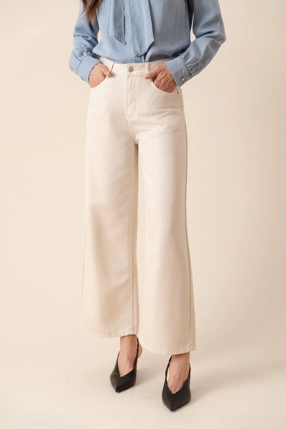 Oraije Joy pantalone wide azzurro chiaro