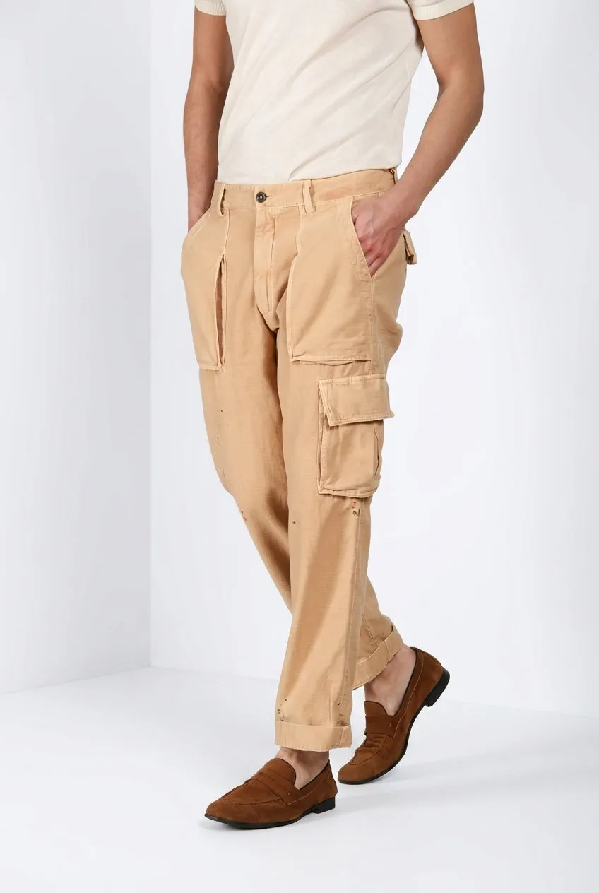 Mason's Cuba Work M74 pantalone uomo kaki cotone