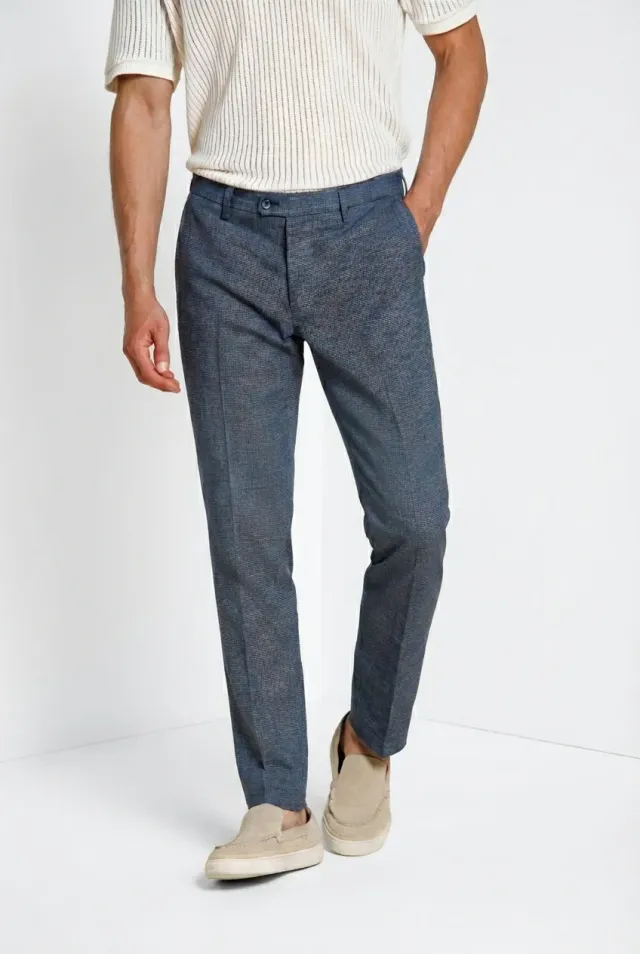 Mason's New York chino uomo blu navy pied de poule