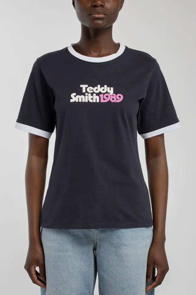 Teddy Smith T-Vintage MC t-shirt donna blu navy 1989