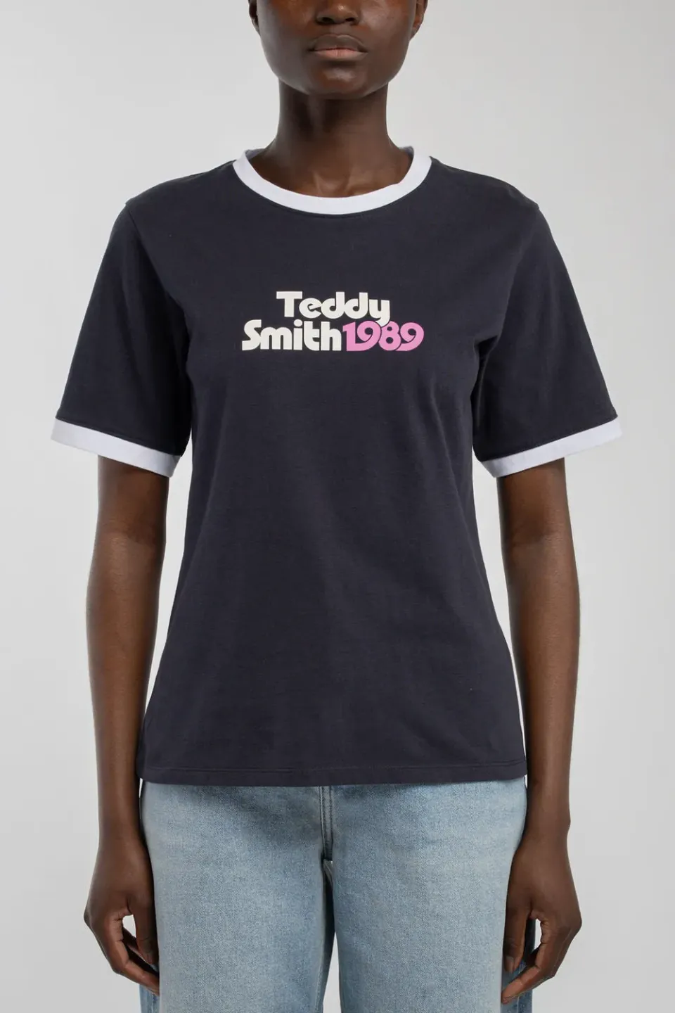 Teddy Smith T-Vintage MC t-shirt donna blu navy 1989