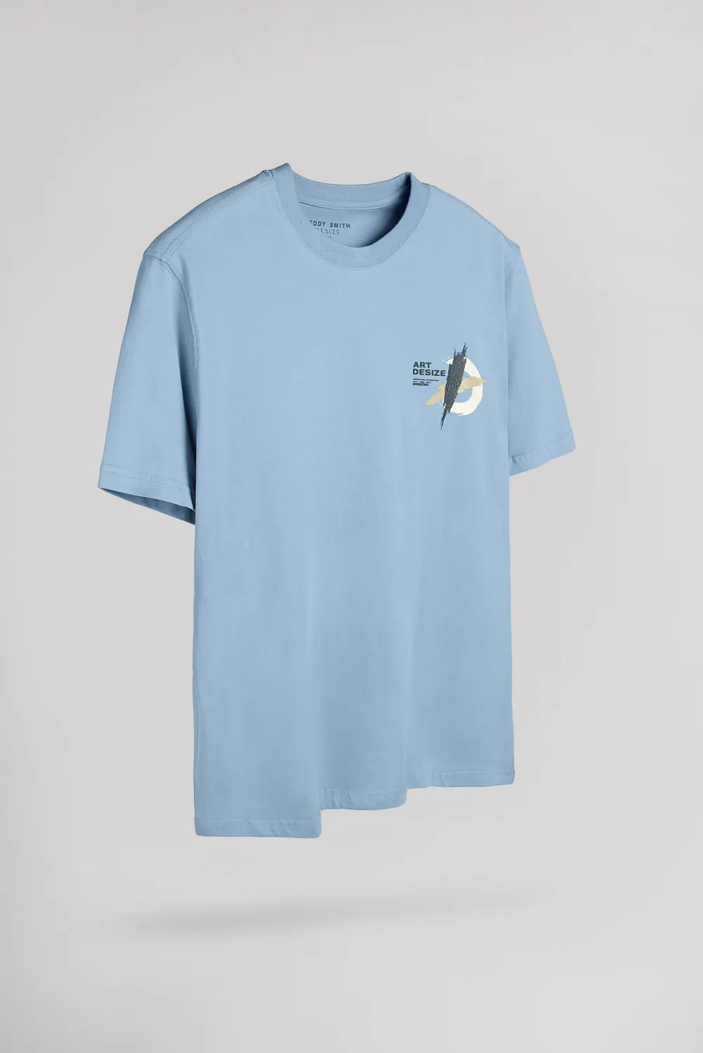 Teddy Smith T-Stock t-shirt blu grigio uomo ampia