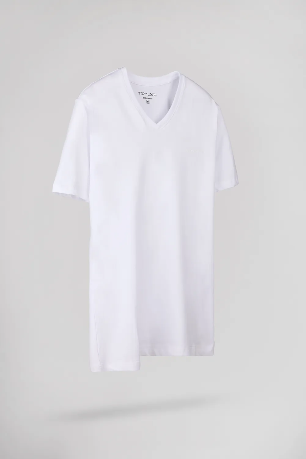 Teddy Smith Tawax 2 MC T-Shirt Scollo V Bianco Cotone