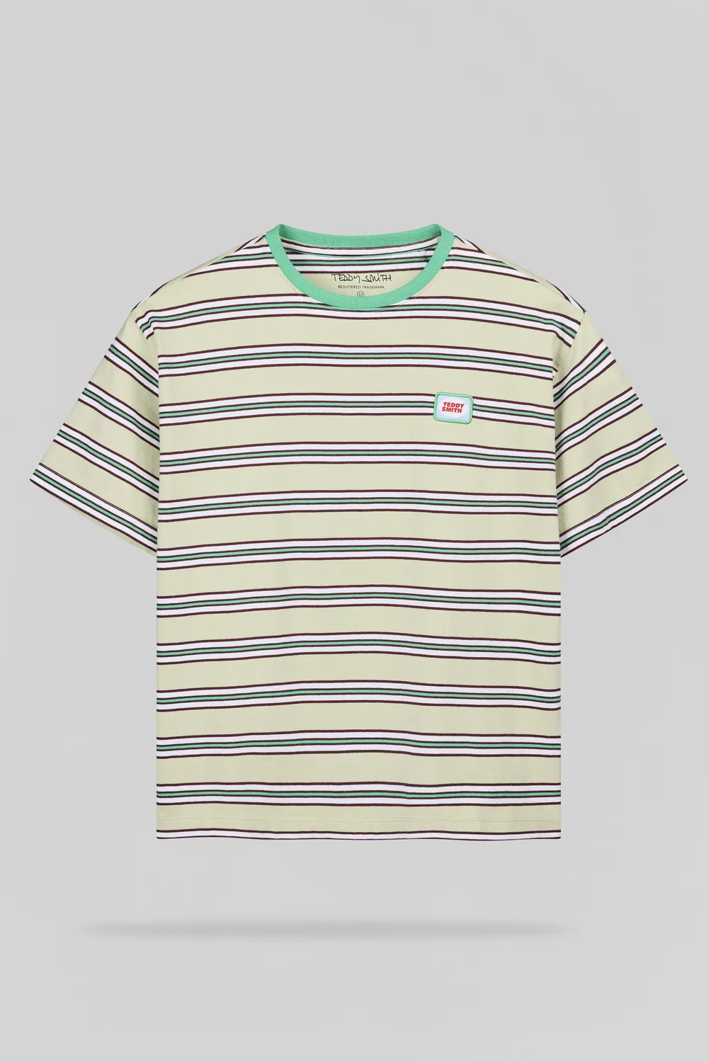 Teddy Smith T-Stripy JR t-shirt ragazzo righe verde nacre