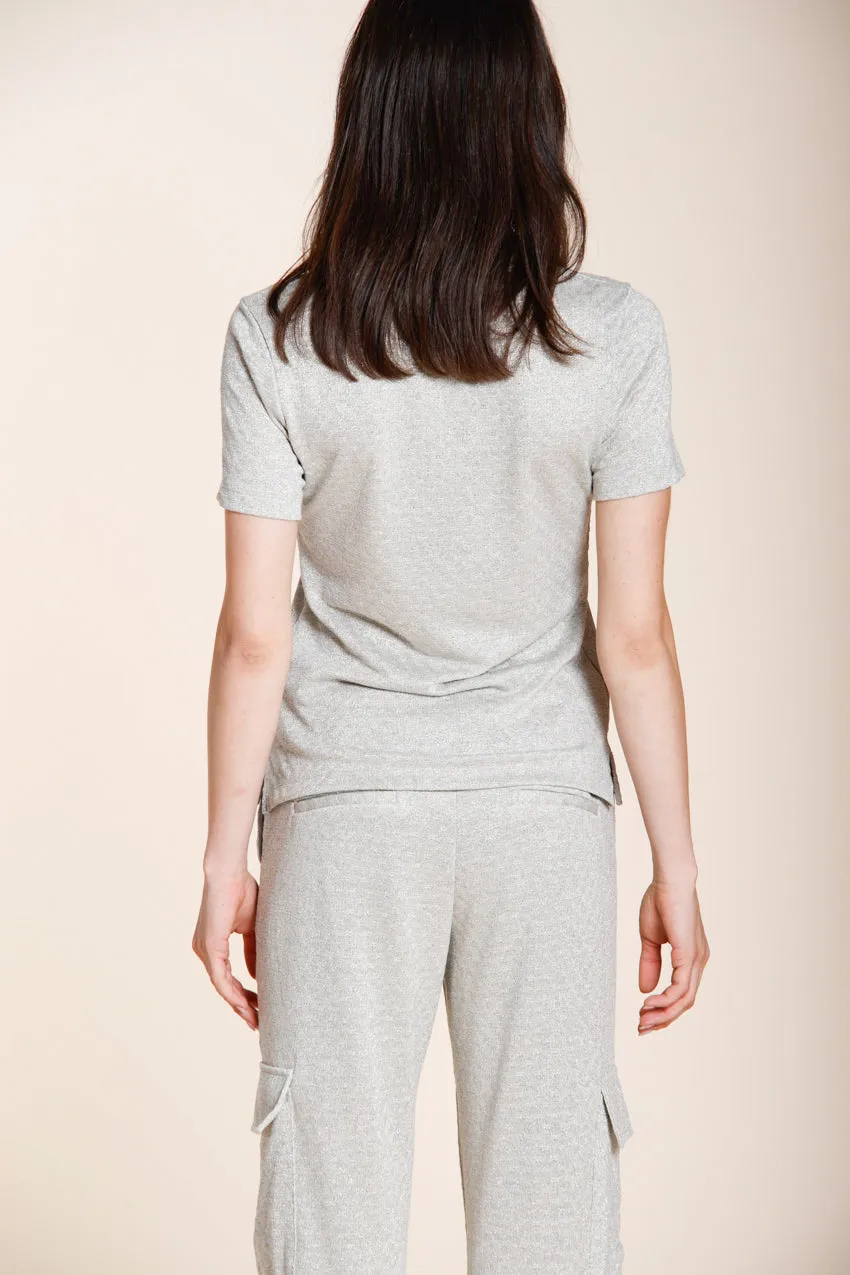 Mason's Ada camicia donna argento lurex manica corta
