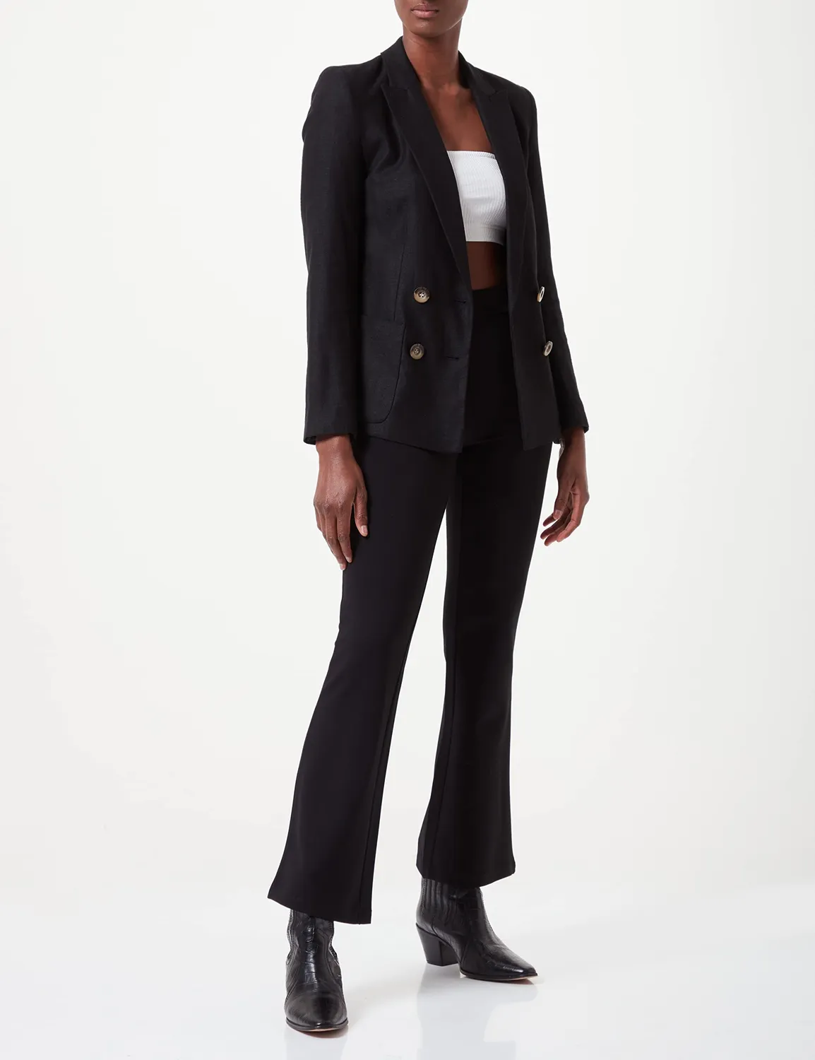 Only Jdypretty pantaloni flare donna jersey elastico nero