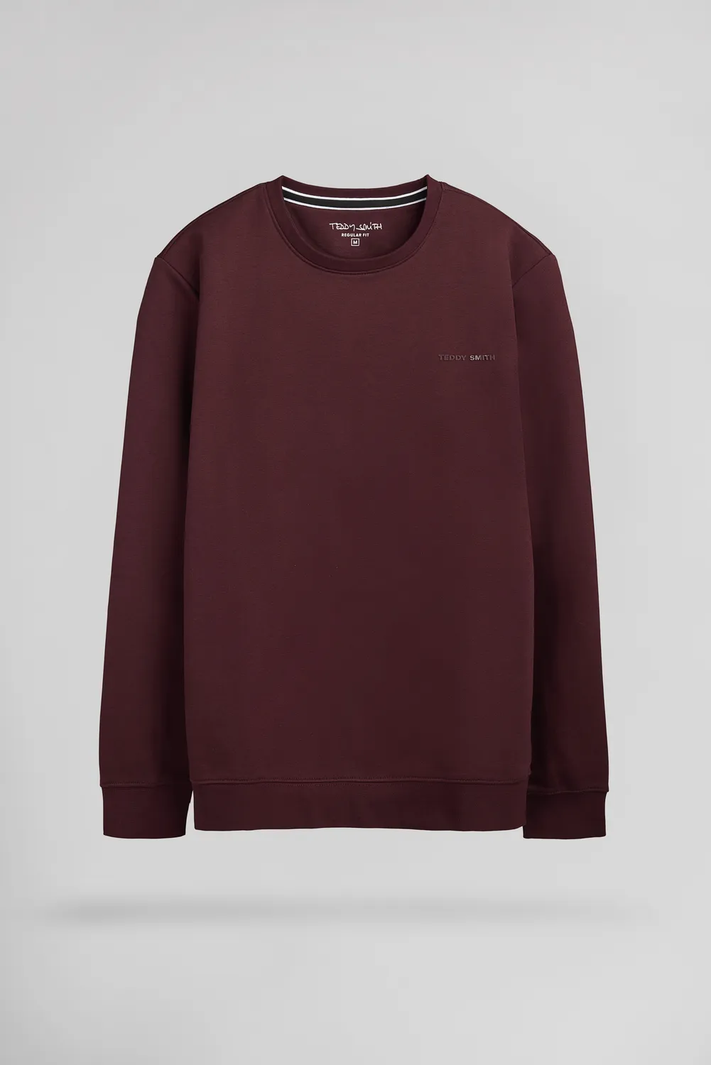Teddy Smith S-Nark felpa uomo bordeaux felpata girocollo