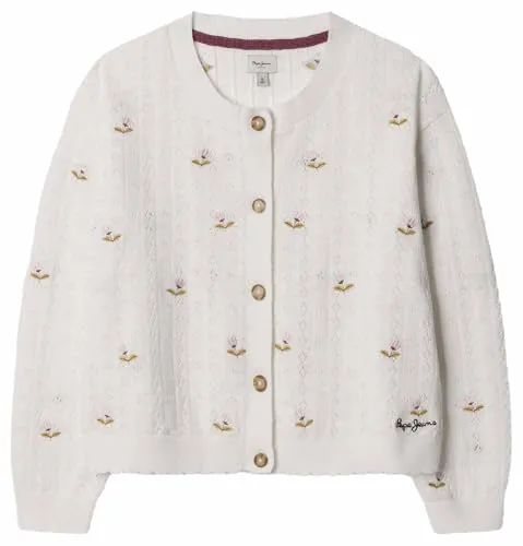 Pepe Jeans Fancy Cardigan Bambina 10 Anni Maglia Traforata