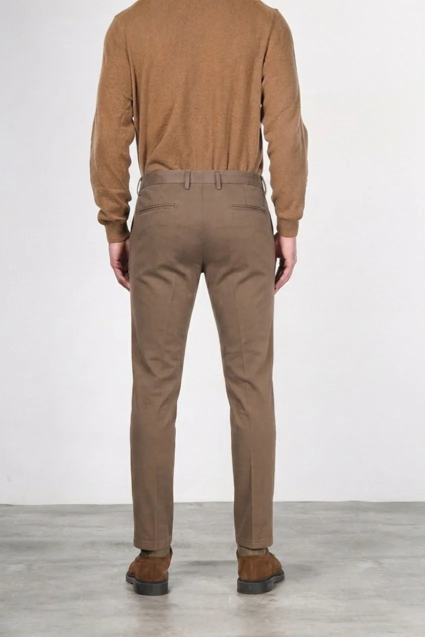 Mason's Torino Flex pantalone chino uomo marrone slim