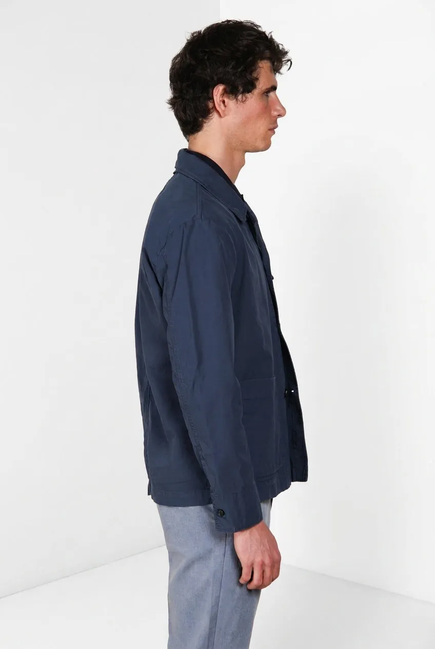 Mason's Chile Work Overshirt Uomo Blu Royal Canvas Cotone