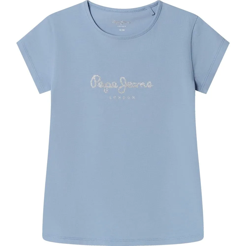 Pepe Jeans Hana Glitter T-Shirt Bambina Ecru Scuro