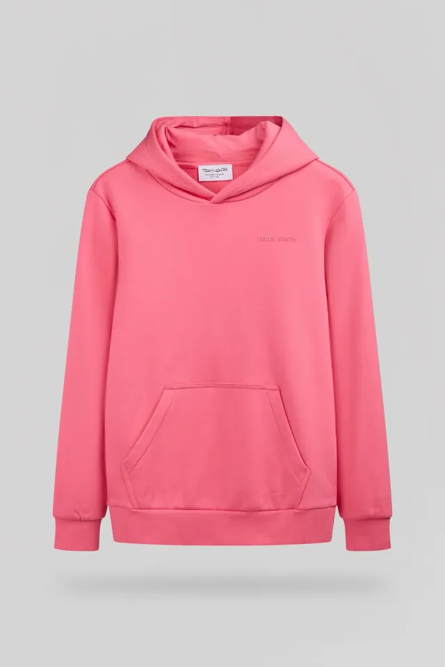Teddy Smith S-Nark Hoody Jr Felpa Bimbo Rosa Felpata