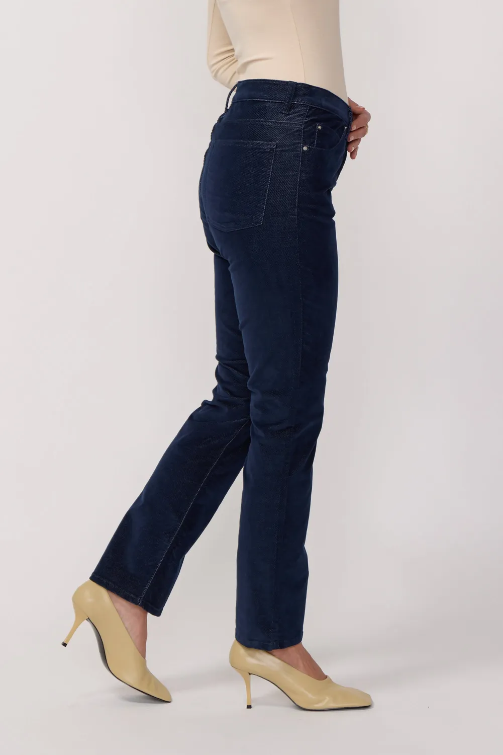 acquaverde Blair pantaloni velluto indigo stretch