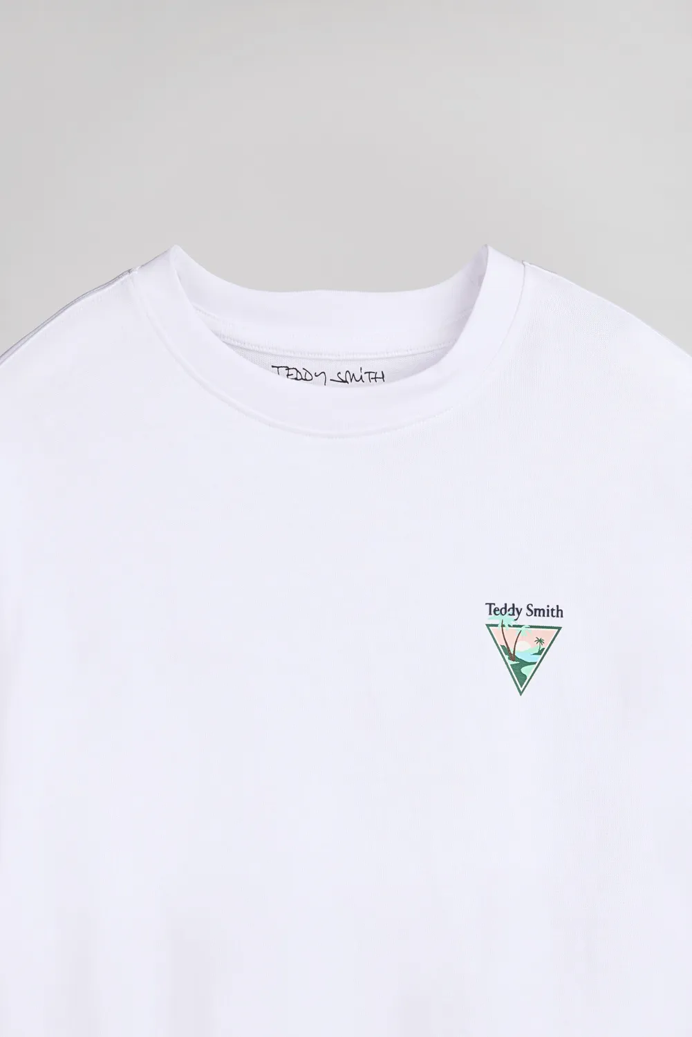 Teddy Smith T-Lab MC JR t-shirt bianco cotone ragazzo
